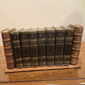 Works by J.F. Ducis in 7 volumes and antique book holder